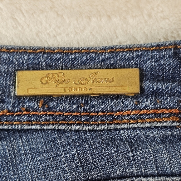 Pepe Jeans London Skinny Jeans Women’s 30 medium blue Wash gold accent buttons - Picture 13 of 15